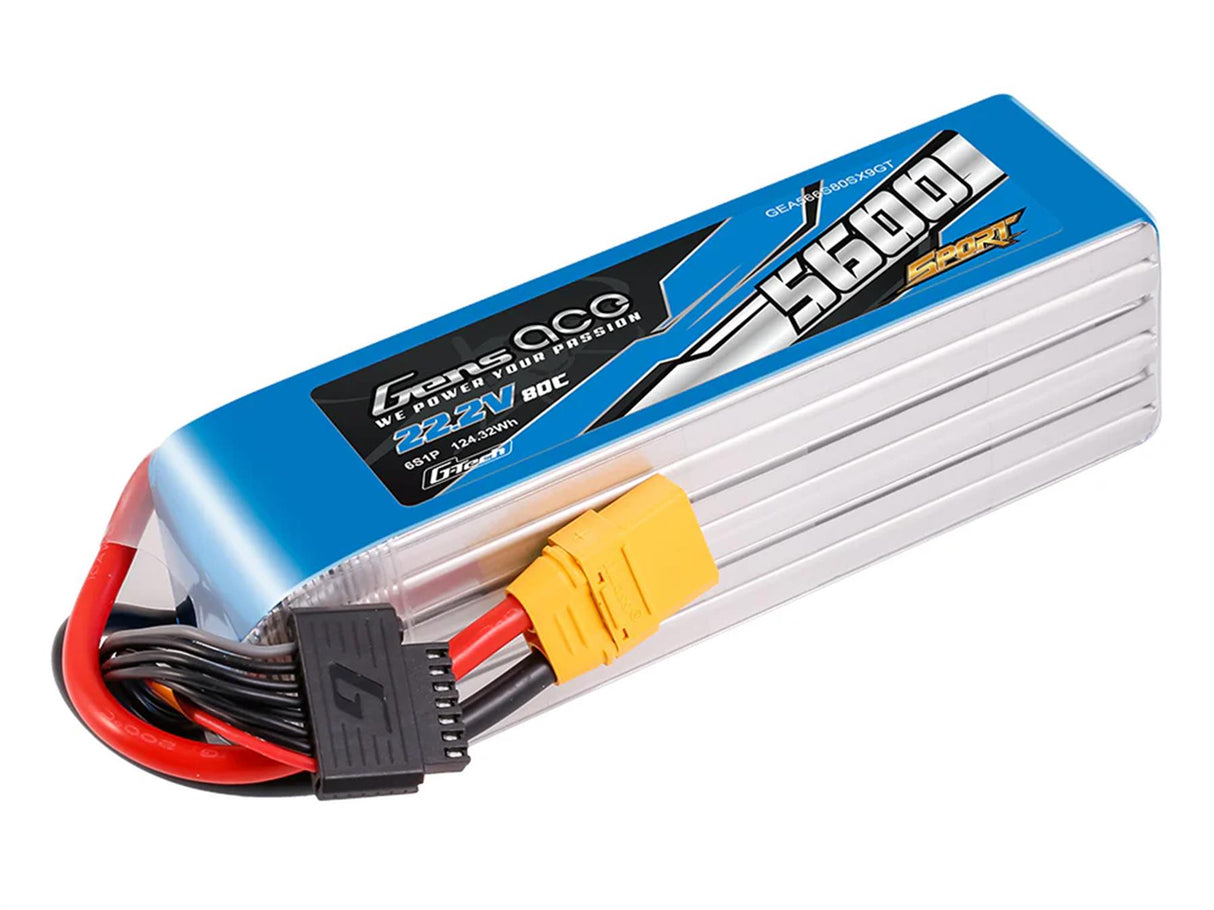 Gens Ace Li-Po G-Tech Sport 6S 22.2V 5600Mah 80C With Xt90