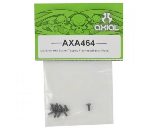 AXIAL Hex Socket Tap Flat Head M3x8mm Black (10)