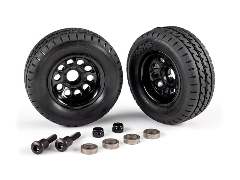 Traxxas TRX-4M Trailer Wheels (2)/ Tyres (2)/ Mounting Hardware