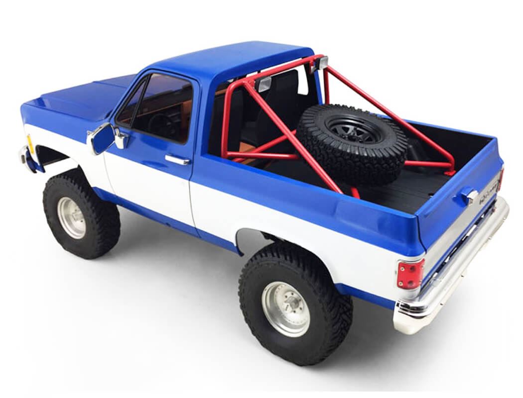 RC4WD ROLL BAR RACK W/SPARE MOUNT FOR RC4WD CHEVY BLAZER BODY (RED)