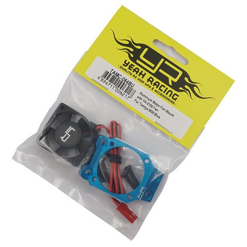 Yeah Racing Aluminum Motor Fan Mount Brace with YA-0180 Fan For Tamiya M08 Blue