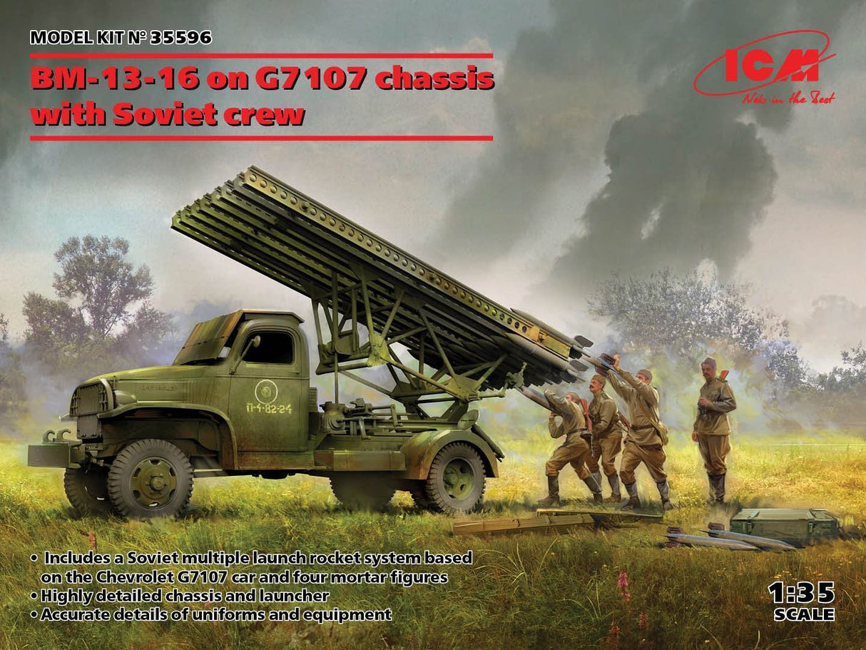 Icm Bm-13-16 On G7107 Chassis With 4 Soviet Crew Figures