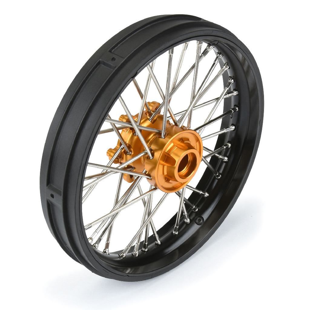 Pro 1/4 Pro-Spec Aluminum V2 Bead Front Wheel Black/Gold (1): Pr