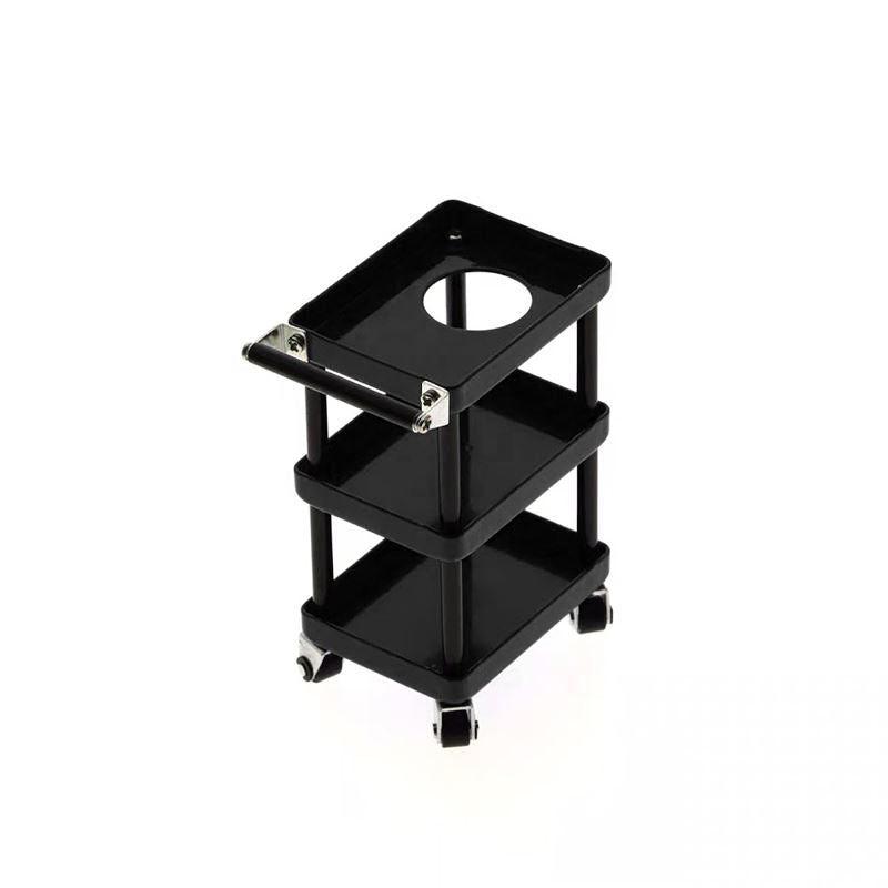 Yeah Racing 1/10 RC Accessory 3-Tiered Rolling Metal Handy Cart Black