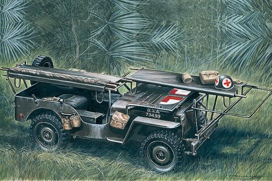 Italeri 1/4 Ton 4X4 Ambulance Jeep D Day