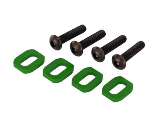 TRAXXAS Washers, motor mount, aluminium (Green-anodised) (4)
