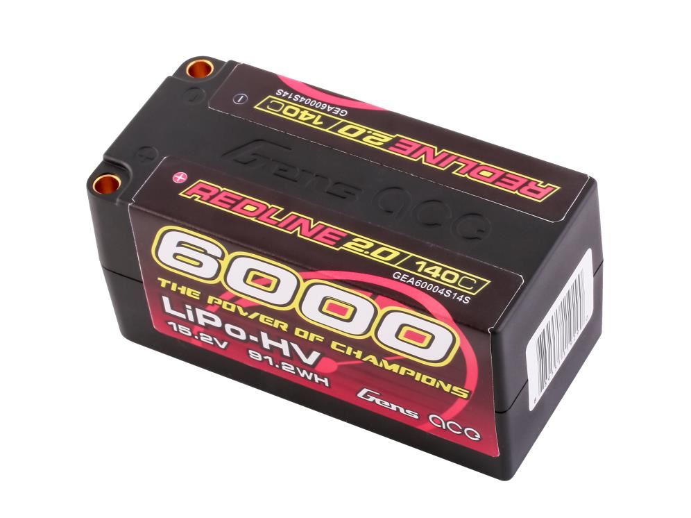 Gens Ace Li-Po HV Car Hard Case 4S1P 15.2V 6000mAh 140C RL2 with 5mm