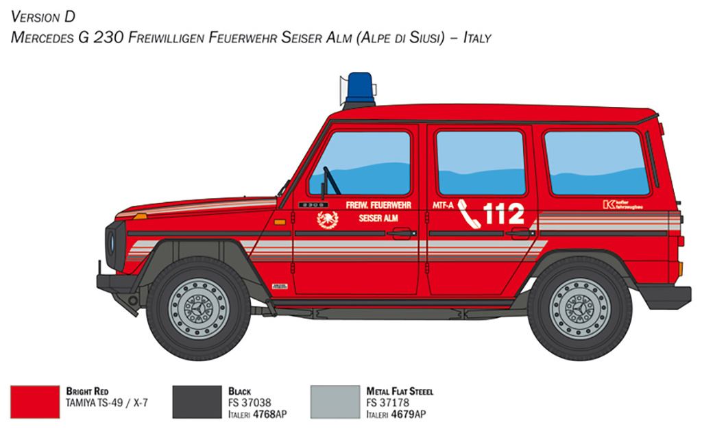 Italeri Mercedes G230 Feuerwehr
