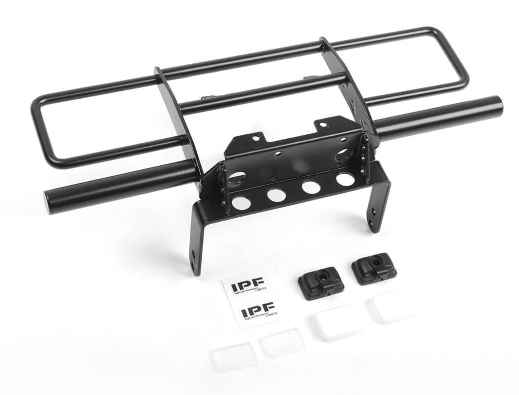 RC4WD OXER STEEL FRONT WINCH BUMPER W/ IPF LIGHTS FOR VANQUISH VS4-10 ORIGIN BODY (BLACK)