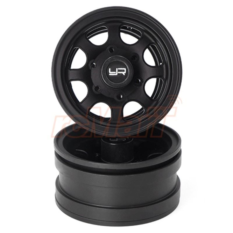 Yeah Racing 1.55 Aluminum CNC 8 Spoke Beadlock Wheel 2pcs Black Ver 2