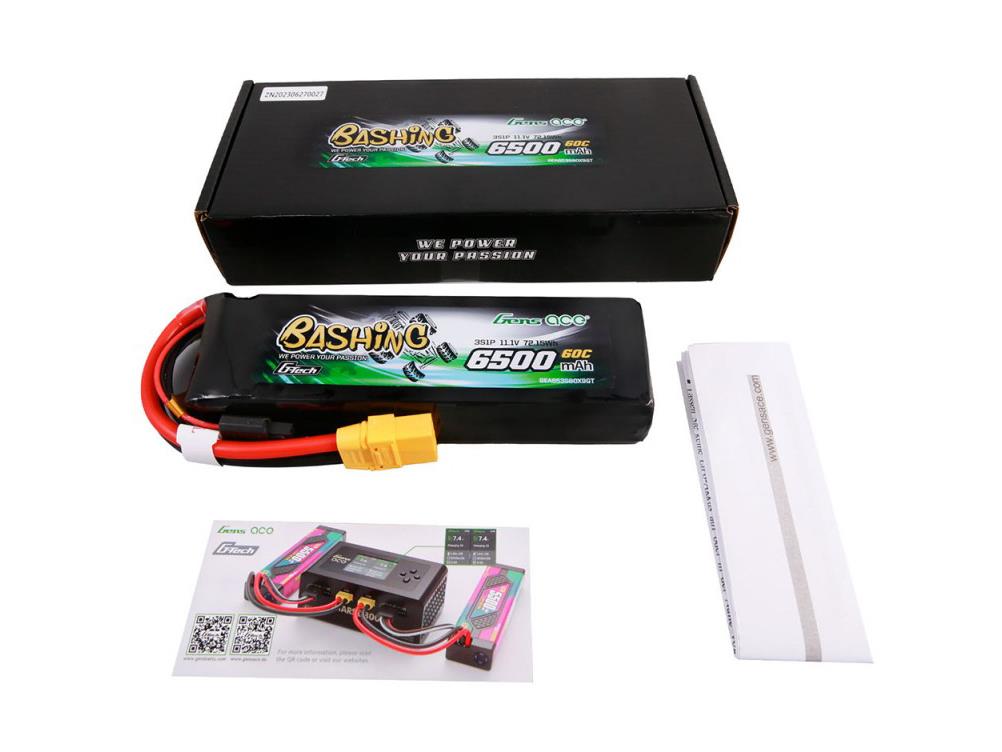 Gens Ace Li-Po Car G-Tech 3S 11.1V 6500mAh 60C Bashing with XT90