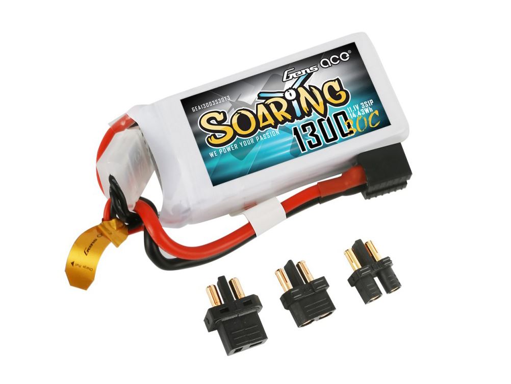 Gens Ace Li-Po 3S 11.1V 1300mAh 30C Soaring with EC3/XT60/T-Type