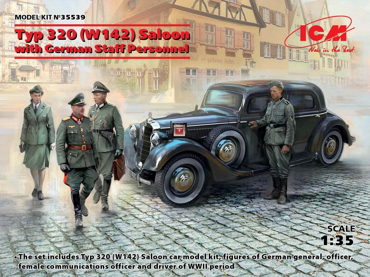 Icm Typ 320 (W142) Saloon With German Staff Personnel 4 Figures