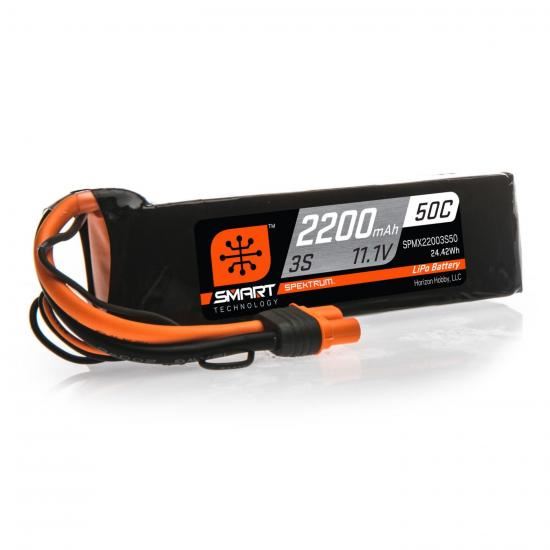 Spektrum 2200mAh 3S 11.1V 50C Smart LiPo Battery IC3