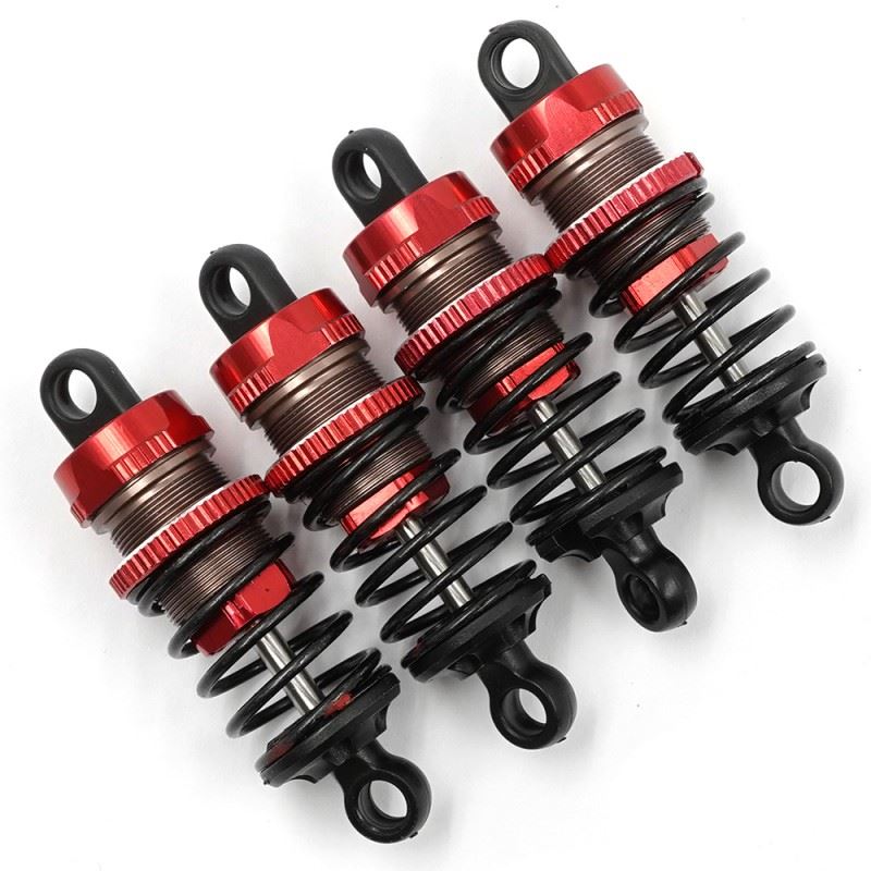 Yeah Racing Aluminum Big Bore Go 55mm Damper Set 4pcs for 1/10 RC Touring Car Red
