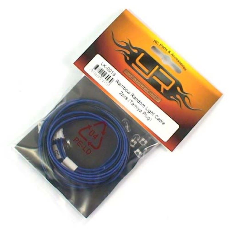 Yeah Racing 5mm Rainbow Random Light Cable 2pcs (YR Plug)