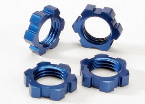 Traxxas Wheel Nuts, Splined, 17mm (Blue-Anodised) (4)