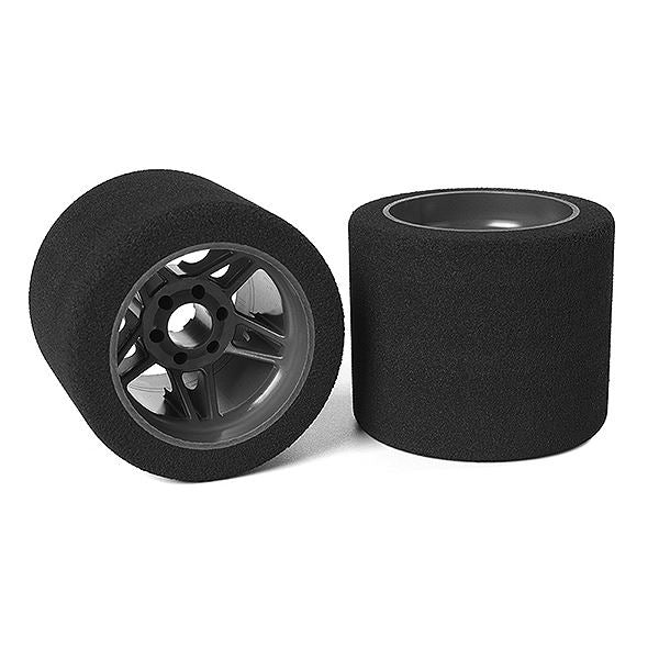 Corally Attack Foam Tires 1/8 Ssx8 35 Shore Rear 72mm Carbon Flex Rims 2Pcs
