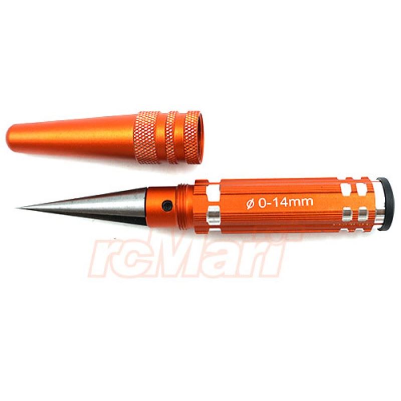 Yeah Racing Aluminum Body Mounting Hole Reamer 0-14mm Orange