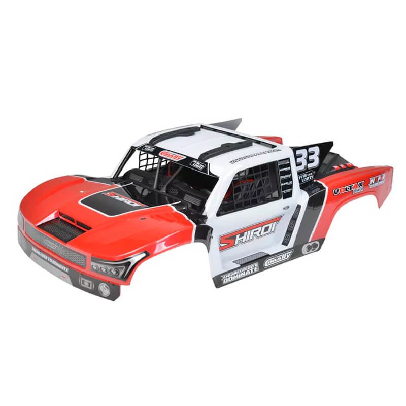 Corally Body Shiroi + Driver Interior + Roll Cage + Body Accesories - Red Cut 1 Pc