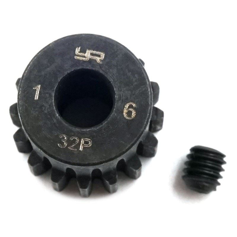 Yeah Racing 32 Pitch 16T HD Steel 5mm Bore Motor Gear Pinion