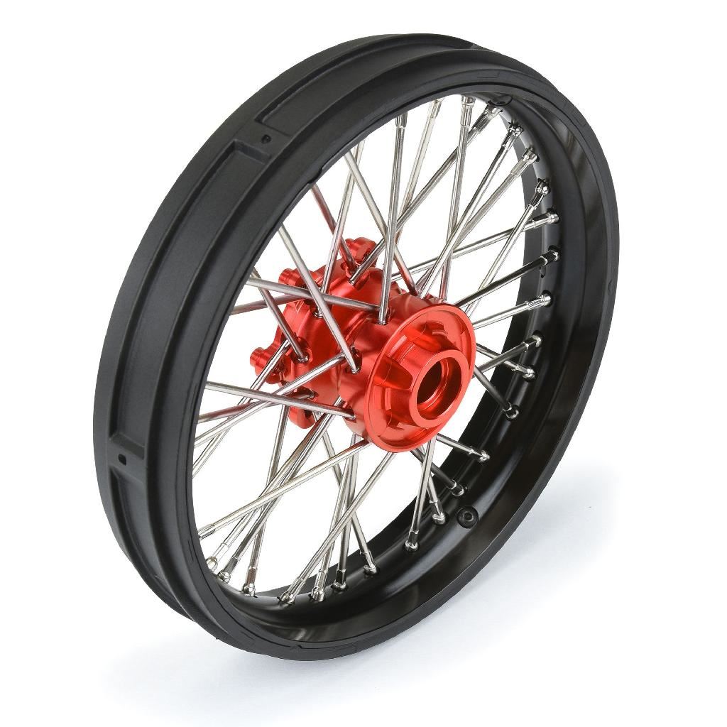 Pro 1/4 Pro-Spec Aluminum V2 Bead Front Wheel Black/Red (1): Pro