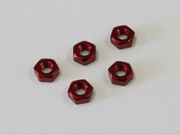 Nuts Alu Red M3X2.4Mm (5) Kyosho