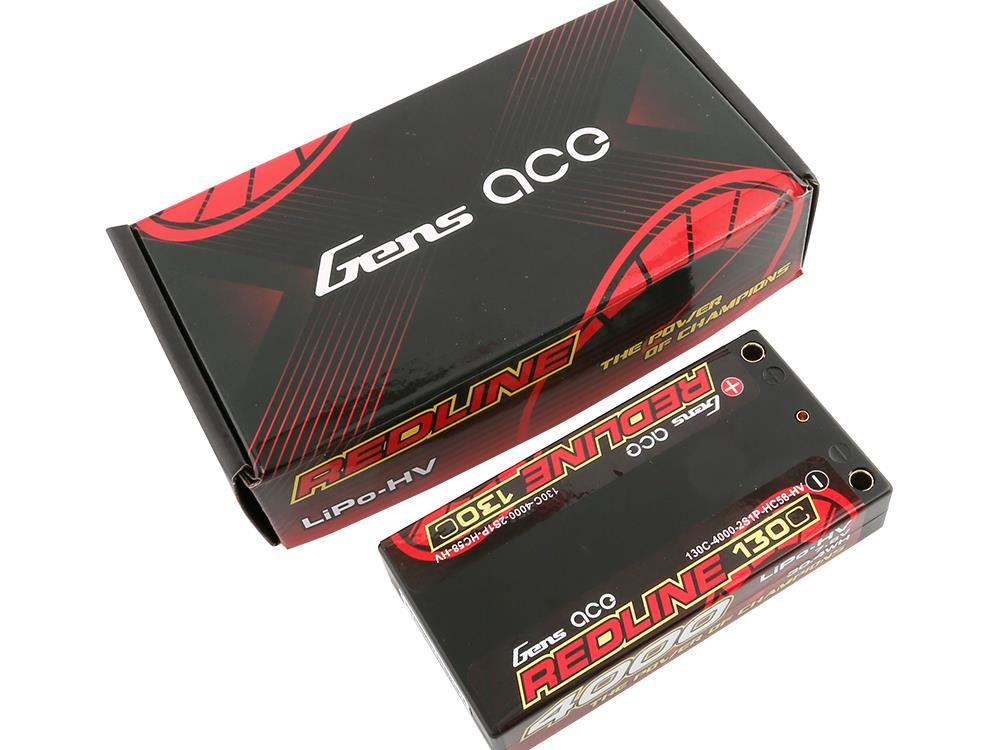 Gens Ace Li-Po HV Car Hard Case 2S 7.6V 4000mAh 130C RL Short 5mm