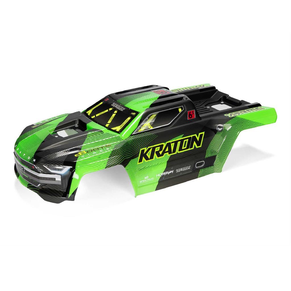 Arrma 1/8 Painted Body With Decals, Green/Black: Kraton 6S Blx V6