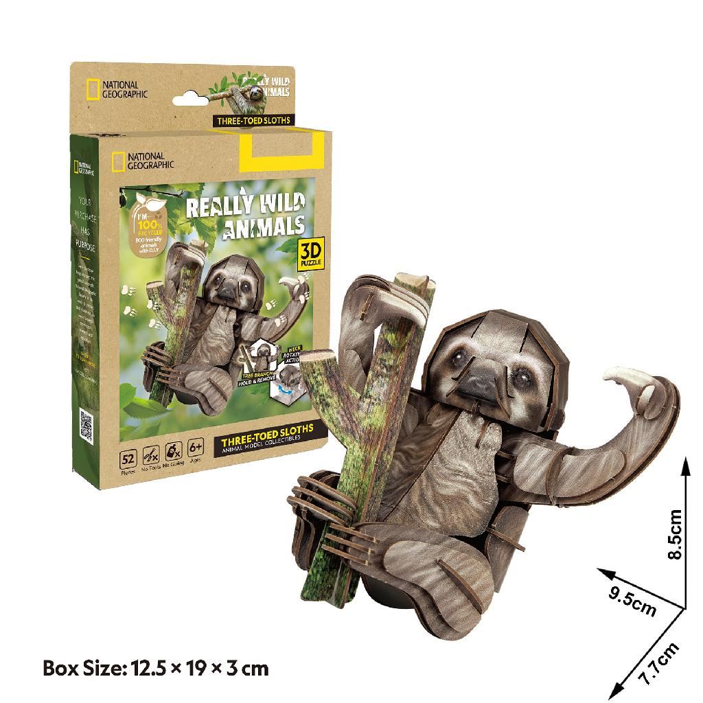 Cubicfun Three-Toed Sloth (52 Pieces)