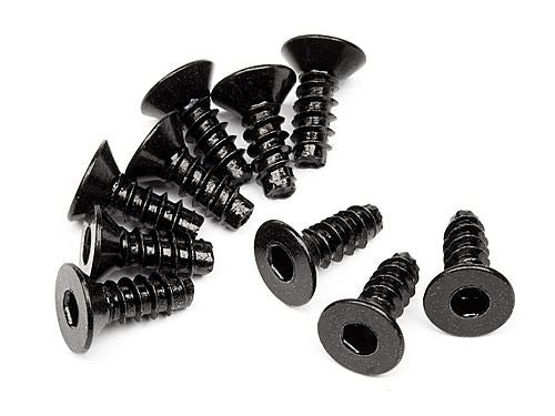 HPI Tp. Flat Head Screw M3X8mm (Hex Socket/10Pcs)