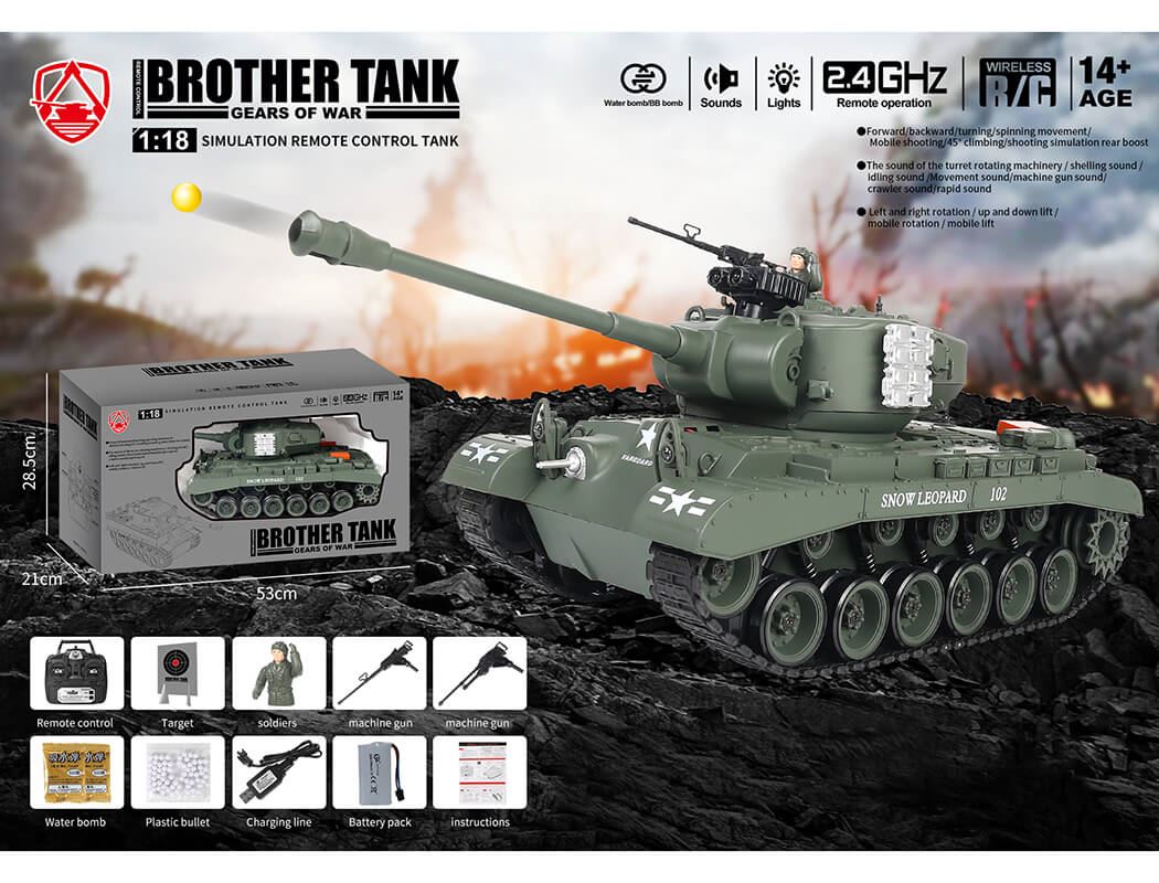Brother Tank Rc Tank 1 18 Usa M26 Pershing 'Snow Leopard' Green