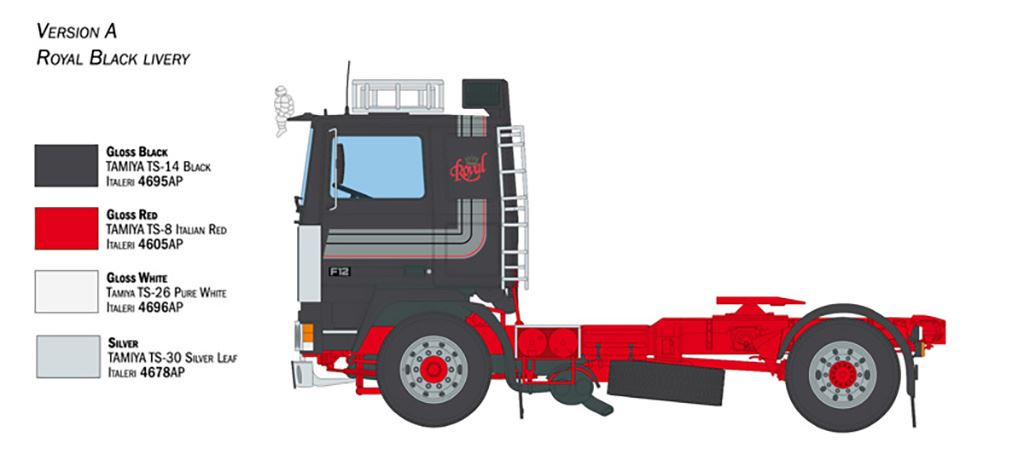Italeri Volvo F-12 Intercooler (Low Roof) with accessories