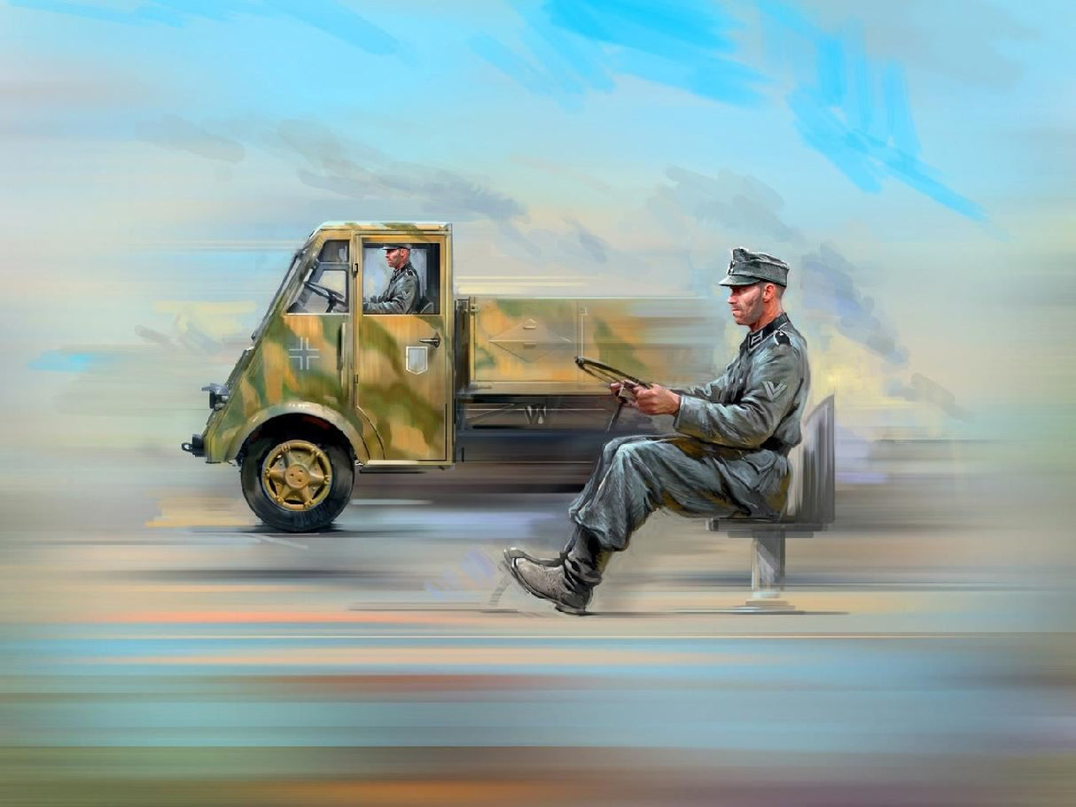 Icm Lastkraftwagen 3,5 T Ahn With 4 German Driver Figures