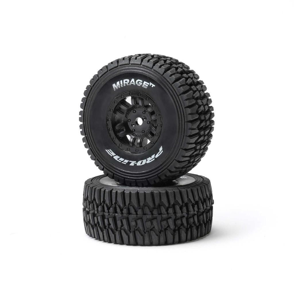 Pro-Line 1/16 Mirage Tt Front/Rear Tires Mounted Black Split Six Whee