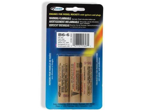 ESTES Rocket motors B6-6 (Pk3)