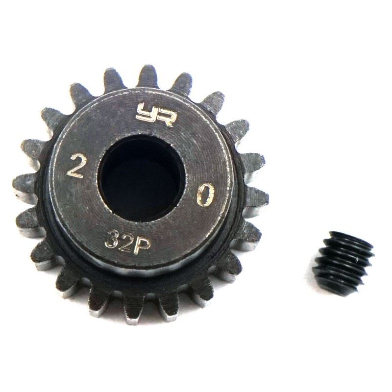Yeah Racing 32 Pitch 20T HD Steel 5mm Bore Motor Gear Pinion