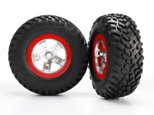 Traxxas Tires &Wheels:Sct S.Chr/Red B'L W/Ultrasoft(2Wd Rr,4Wd Fr/Rr