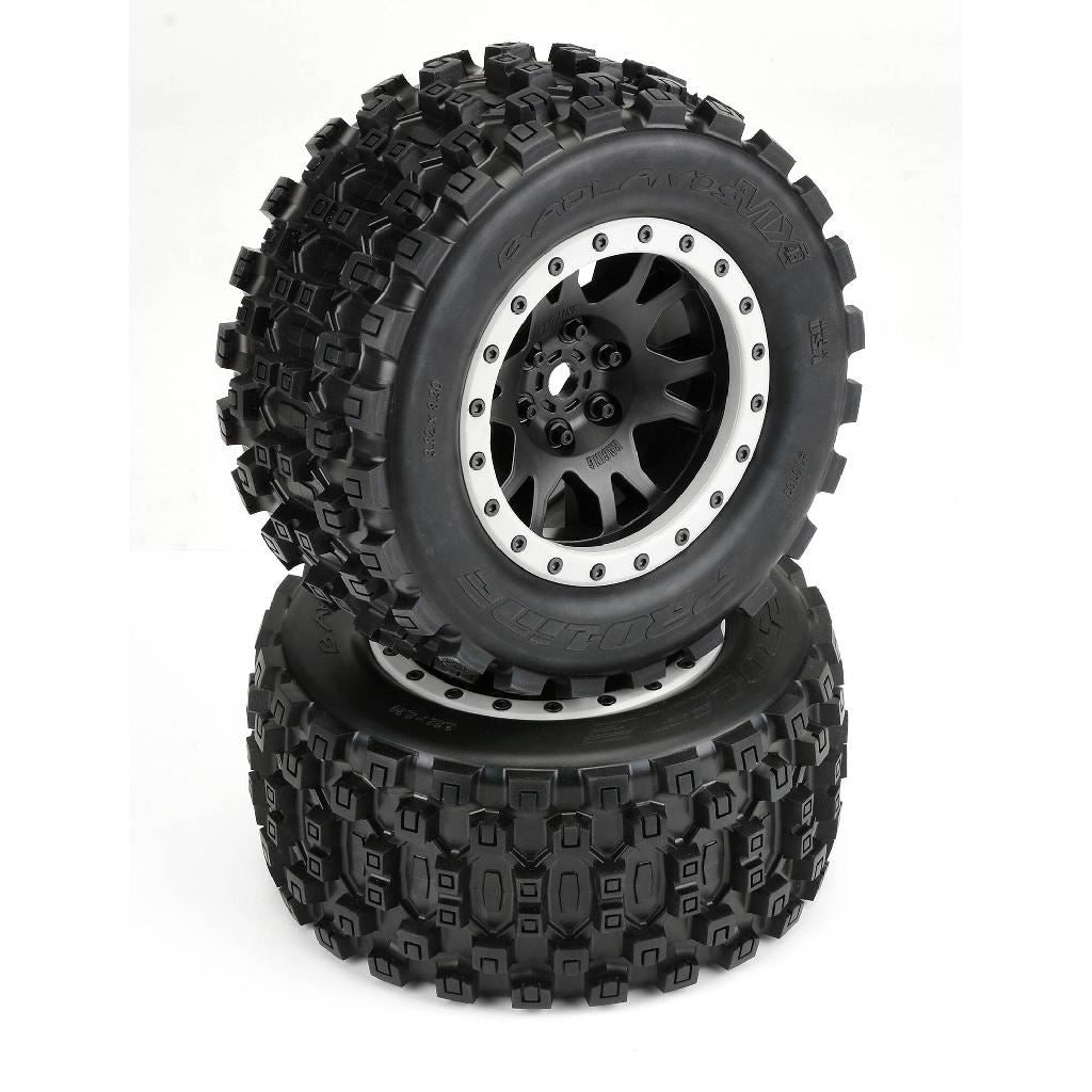 Proline-Line 1/5 Badlands Mx43 Pro-Loc F/R X-Maxx Mtd 24mm Blk/Gry Impuls