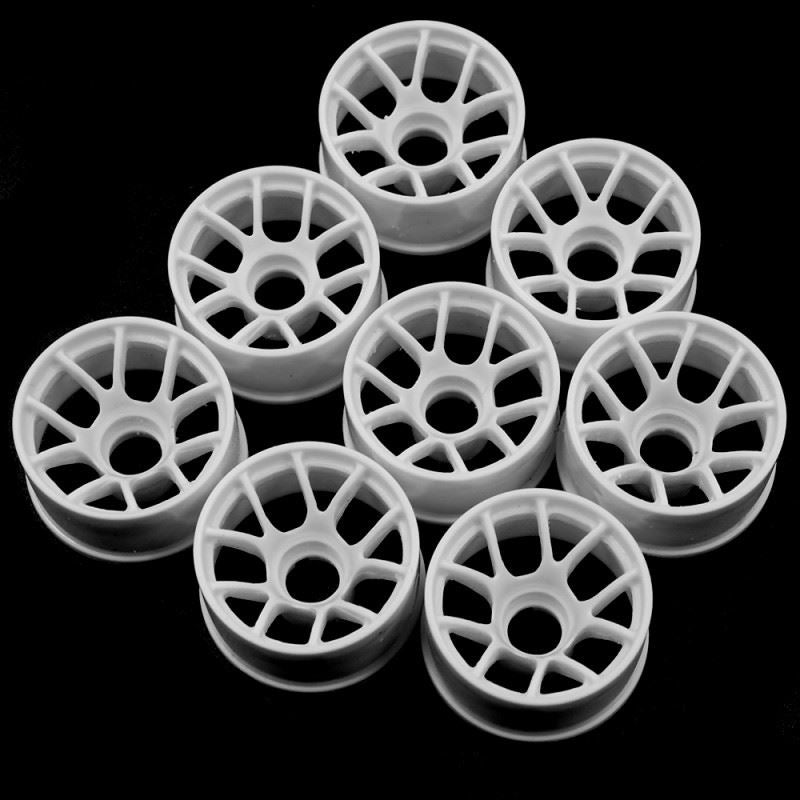 Yeah Racing Plastic Wide Rim Set 11mm (Offset 0 +1 +2 +3) White For 1/28 RWD Mini-Z