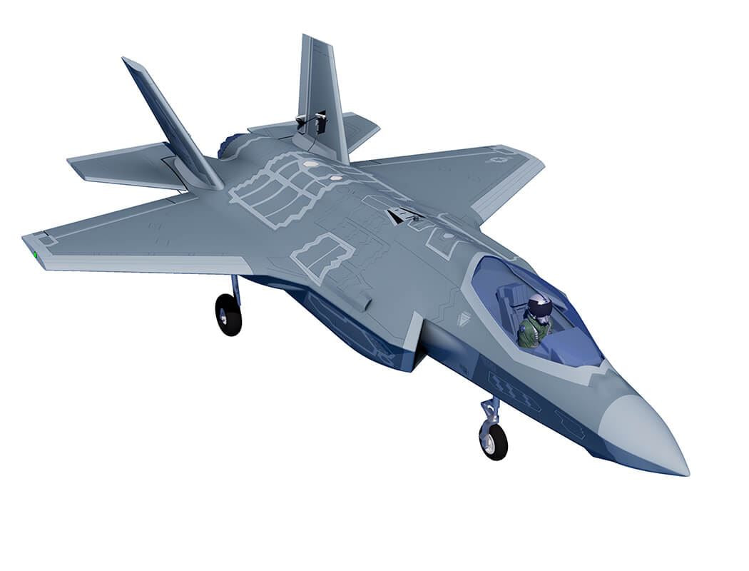 Xfly 64Mm F-35 Lightning Edf 750Mm With Retract Without Tx/Rx/Batt