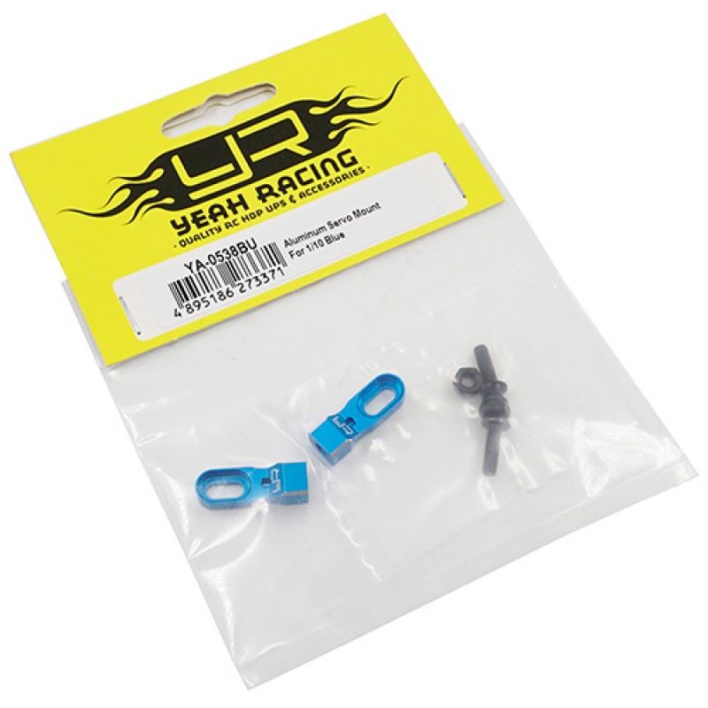 Yeah Racing Aluminum Height Adjustable Servo Mount For 1/10 Blue