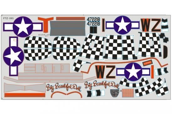 FMS P51 V7 BBD DECAL SHEET