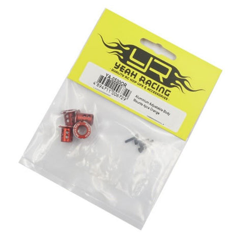 Yeah Racing Aluminum Adjustable Body Mounts 4pcs Orange