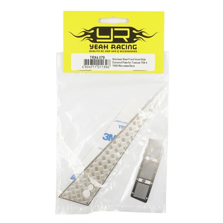 Yeah Racing Stainless Steel Front Hood Side Diamond Plate for Traxxas TRX-4 TRX6 Mercedes Benz