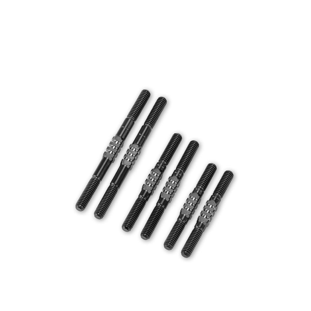 Rc10 4Wd Fin Titanium Turnbuckle Set 6Pc - Black