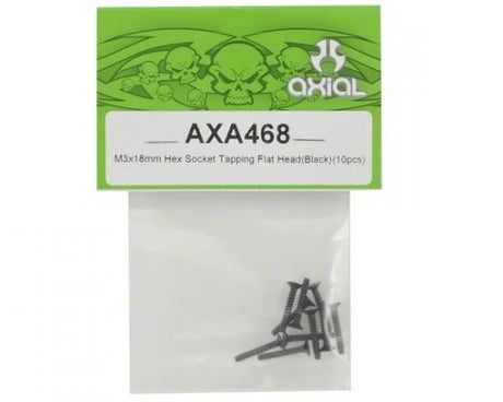 AXIAL Hex Socket Tap Flat Head M3x18mm Black (10)