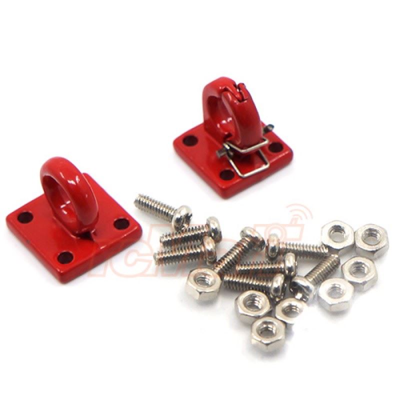 Yeah Racing 1/10 RC Rock Crawler Accessories Heavy Duty Four Bolt Lunette Ring Tow Hook Red