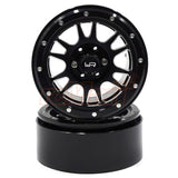 Yeah Racing 2.2 Aluminum CNC 12 Spoke Beadlock Wheel w/Wheel Hub 2pcs Black