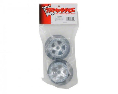 Traxxas Wheels, Sct Satin Chrome, Beadlock Style, Dual Profile (2.2"